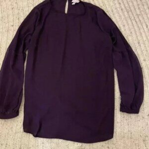 Isabel Maternity purple long-sleeve button detail blouse, size medium
